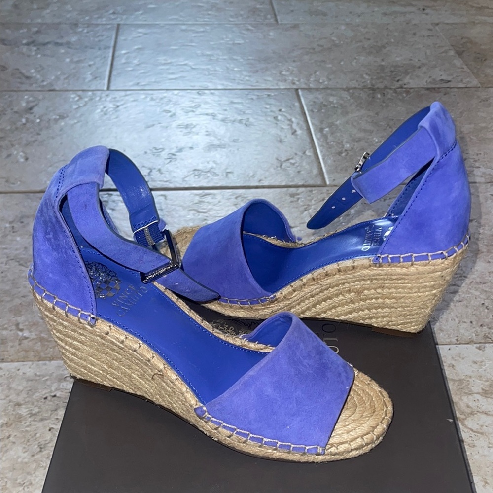 Vince Camuto Purple Wedge Sandals with Ankle Strap